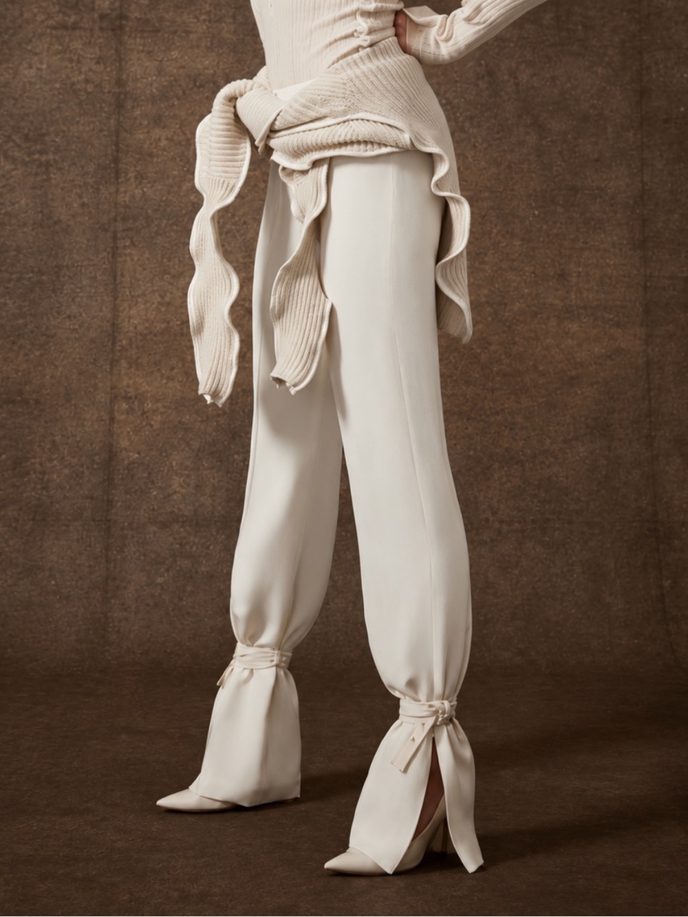 Danielle Frankel Silk Crepe Trouser Pants